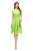 ColsBM Bailey Bright Green Bridesmaid Dresses V-neck Ruching A-line Zipper Knee Length Modern