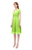 ColsBM Bailey Bright Green Bridesmaid Dresses V-neck Ruching A-line Zipper Knee Length Modern
