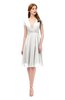 ColsBM Bailey Cloud White Bridesmaid Dresses V-neck Ruching A-line Zipper Knee Length Modern