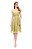 ColsBM Bailey Gold Bridesmaid Dresses V-neck Ruching A-line Zipper Knee Length Modern
