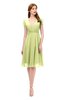 ColsBM Bailey Lime Green Bridesmaid Dresses V-neck Ruching A-line Zipper Knee Length Modern