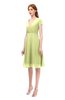 ColsBM Bailey Lime Green Bridesmaid Dresses V-neck Ruching A-line Zipper Knee Length Modern