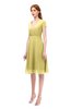 ColsBM Bailey Misted Yellow Bridesmaid Dresses V-neck Ruching A-line Zipper Knee Length Modern