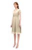 ColsBM Bailey Novelle Peach Bridesmaid Dresses V-neck Ruching A-line Zipper Knee Length Modern