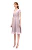 ColsBM Bailey Pale Lilac Bridesmaid Dresses V-neck Ruching A-line Zipper Knee Length Modern