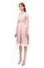 ColsBM Bailey Pastel Pink Bridesmaid Dresses V-neck Ruching A-line Zipper Knee Length Modern