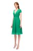 ColsBM Bailey Pepper Green Bridesmaid Dresses V-neck Ruching A-line Zipper Knee Length Modern