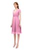 ColsBM Bailey Pink Bridesmaid Dresses V-neck Ruching A-line Zipper Knee Length Modern
