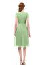 ColsBM Bailey Sage Green Bridesmaid Dresses V-neck Ruching A-line Zipper Knee Length Modern
