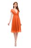 ColsBM Bailey Tangerine Bridesmaid Dresses V-neck Ruching A-line Zipper Knee Length Modern