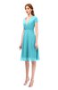 ColsBM Bailey Turquoise Bridesmaid Dresses V-neck Ruching A-line Zipper Knee Length Modern