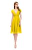 ColsBM Bailey Yellow Bridesmaid Dresses V-neck Ruching A-line Zipper Knee Length Modern