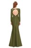 ColsBM Kenzie Avocado Bridesmaid Dresses Trumpet Lace Bateau Long Sleeve Floor Length Mature