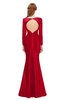 ColsBM Kenzie Barbados Cherry Bridesmaid Dresses Trumpet Lace Bateau Long Sleeve Floor Length Mature