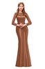 ColsBM Kenzie Cinnamon Bridesmaid Dresses Trumpet Lace Bateau Long Sleeve Floor Length Mature