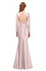 ColsBM Kenzie Coral Pink Bridesmaid Dresses Trumpet Lace Bateau Long Sleeve Floor Length Mature