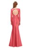 ColsBM Kenzie Coral Bridesmaid Dresses Trumpet Lace Bateau Long Sleeve Floor Length Mature