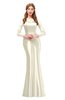 ColsBM Kenzie Egret Bridesmaid Dresses Trumpet Lace Bateau Long Sleeve Floor Length Mature