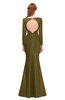 ColsBM Kenzie Fir Green Bridesmaid Dresses Trumpet Lace Bateau Long Sleeve Floor Length Mature
