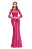 ColsBM Kenzie Fuschia Bridesmaid Dresses Trumpet Lace Bateau Long Sleeve Floor Length Mature