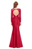 ColsBM Kenzie Geranium Bridesmaid Dresses Trumpet Lace Bateau Long Sleeve Floor Length Mature