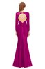 ColsBM Kenzie Hot Pink Bridesmaid Dresses Trumpet Lace Bateau Long Sleeve Floor Length Mature