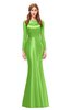 ColsBM Kenzie Jasmine Green Bridesmaid Dresses Trumpet Lace Bateau Long Sleeve Floor Length Mature