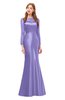 ColsBM Kenzie Lapis Purple Bridesmaid Dresses Trumpet Lace Bateau Long Sleeve Floor Length Mature
