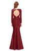 ColsBM Kenzie Maroon Bridesmaid Dresses Trumpet Lace Bateau Long Sleeve Floor Length Mature