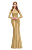 ColsBM Kenzie New Wheat Bridesmaid Dresses Trumpet Lace Bateau Long Sleeve Floor Length Mature