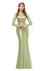 ColsBM Kenzie Pistachio Bridesmaid Dresses Trumpet Lace Bateau Long Sleeve Floor Length Mature