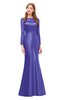 ColsBM Kenzie Purple Opulence Bridesmaid Dresses Trumpet Lace Bateau Long Sleeve Floor Length Mature