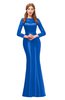 ColsBM Kenzie Royal Blue Bridesmaid Dresses Trumpet Lace Bateau Long Sleeve Floor Length Mature