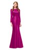 ColsBM Kenzie Sangria Bridesmaid Dresses Trumpet Lace Bateau Long Sleeve Floor Length Mature