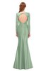 ColsBM Kenzie Smoke Green Bridesmaid Dresses Trumpet Lace Bateau Long Sleeve Floor Length Mature