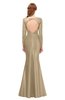 ColsBM Kenzie Warm Sand Bridesmaid Dresses Trumpet Lace Bateau Long Sleeve Floor Length Mature