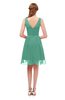 ColsBM Sage Beryl Green Bridesmaid Dresses Zip up Knee Length Cute Sleeveless V-neck Ruching