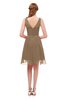 ColsBM Sage Bronze Brown Bridesmaid Dresses Zip up Knee Length Cute Sleeveless V-neck Ruching