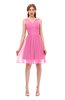 ColsBM Sage Carnation Pink Bridesmaid Dresses Zip up Knee Length Cute Sleeveless V-neck Ruching