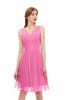 ColsBM Sage Carnation Pink Bridesmaid Dresses Zip up Knee Length Cute Sleeveless V-neck Ruching