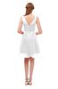 ColsBM Sage Cloud White Bridesmaid Dresses Zip up Knee Length Cute Sleeveless V-neck Ruching
