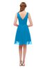 ColsBM Sage Cornflower Blue Bridesmaid Dresses Zip up Knee Length Cute Sleeveless V-neck Ruching