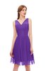ColsBM Sage Deep Lavender Bridesmaid Dresses Zip up Knee Length Cute Sleeveless V-neck Ruching