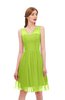 ColsBM Sage Green Glow Bridesmaid Dresses Zip up Knee Length Cute Sleeveless V-neck Ruching