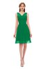 ColsBM Sage Green Bridesmaid Dresses Zip up Knee Length Cute Sleeveless V-neck Ruching