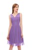 ColsBM Sage Hyacinth Bridesmaid Dresses Zip up Knee Length Cute Sleeveless V-neck Ruching