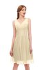 ColsBM Sage Navajo Bridesmaid Dresses Zip up Knee Length Cute Sleeveless V-neck Ruching