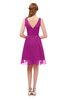 ColsBM Sage Raspberry Bridesmaid Dresses Zip up Knee Length Cute Sleeveless V-neck Ruching