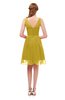 ColsBM Sage Sauterne Bridesmaid Dresses Zip up Knee Length Cute Sleeveless V-neck Ruching
