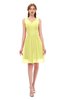 ColsBM Sage Wax Yellow Bridesmaid Dresses Zip up Knee Length Cute Sleeveless V-neck Ruching